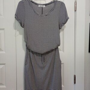 Like New!! Black/White Stripe TShirt Dress, Size M